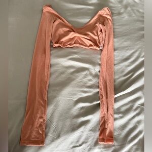 Laina Rauma Dance Class Superfine Jersey Tacked Crop in color Nectar size Small